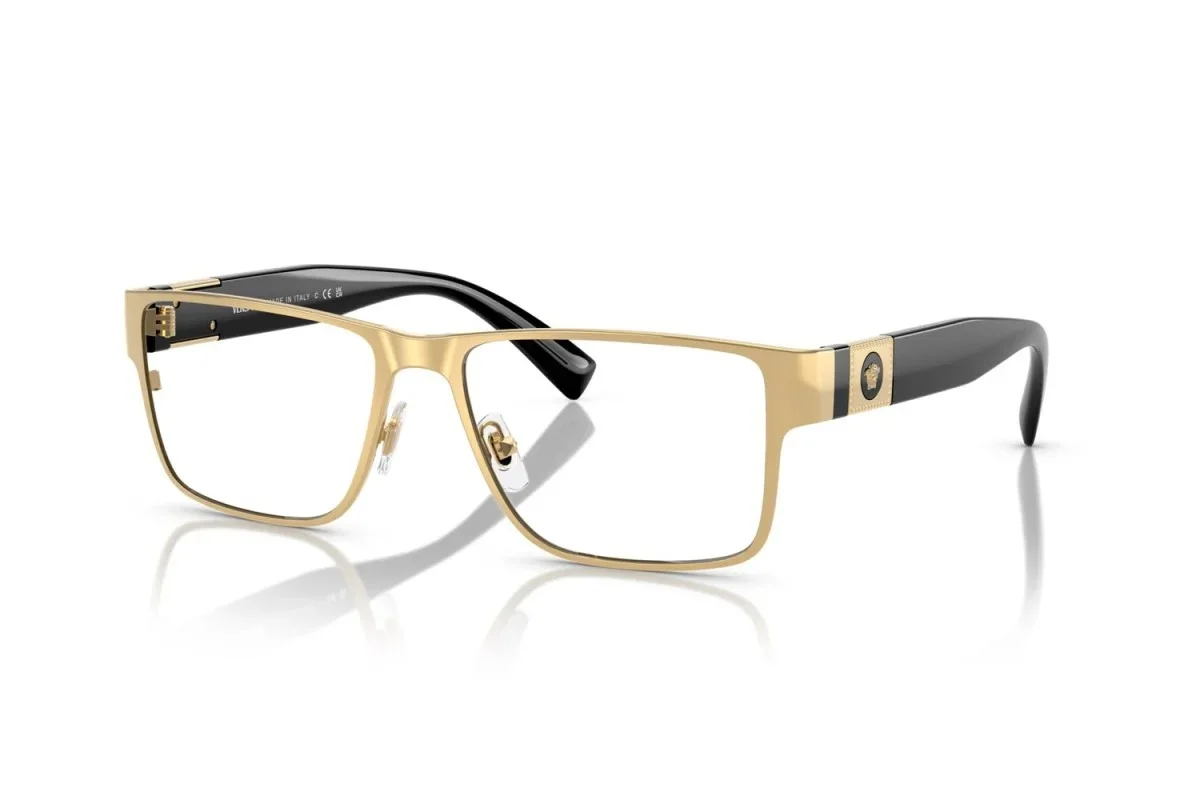 Versace Rectangle Man Eyeglasses 0VE1274 1002 57mm Gold - NEW